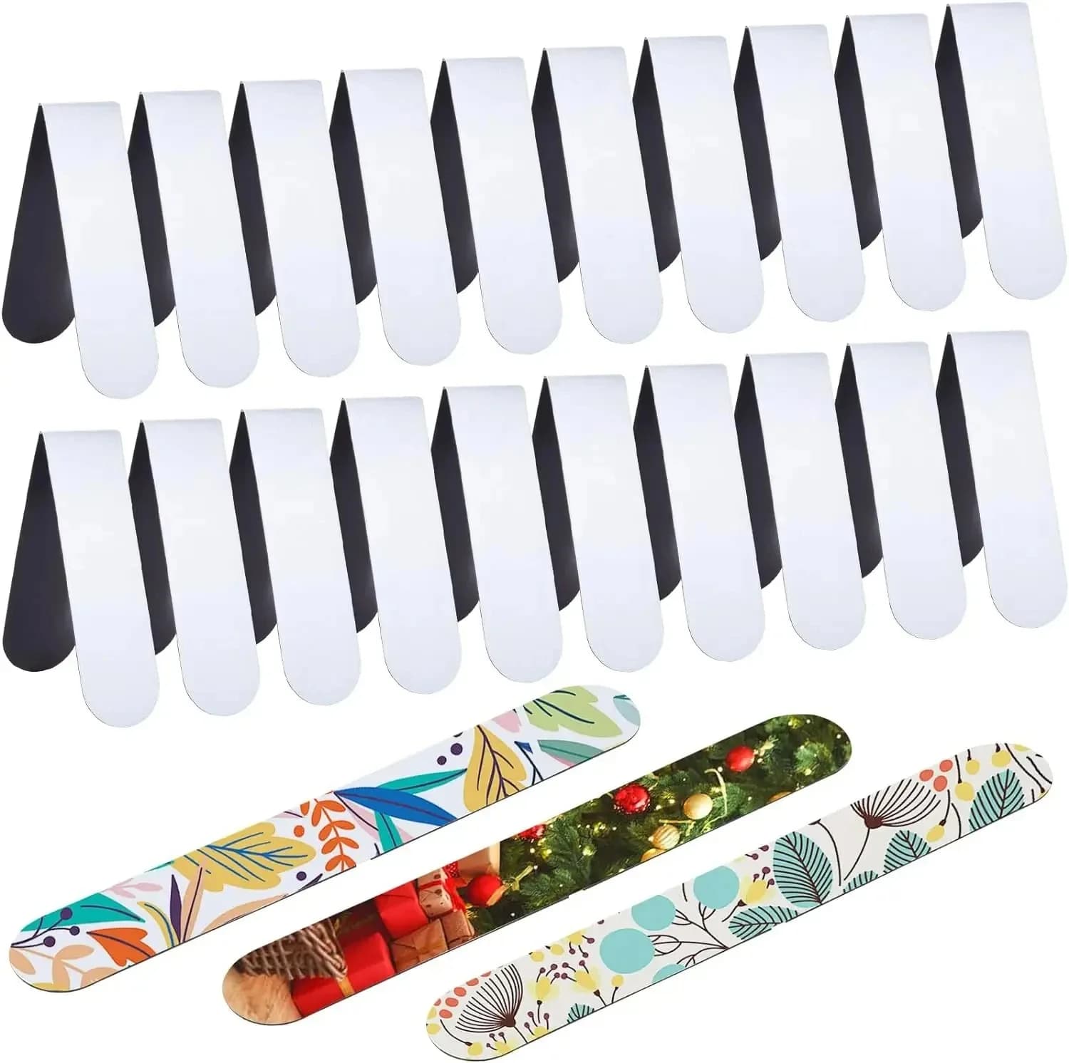 10 Pezzi Segnalibri Magnetici Vuoti per Sublimazione, Clip Anello Personalizzabili Fai-da-te per Studenti, Insegnanti, Aula, Ufficio, Materiale di Lettura