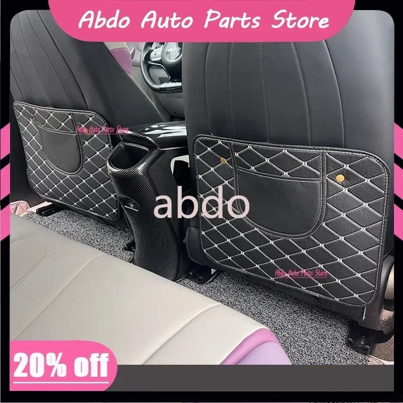 abdo For BYD Dolphin Surf M9 2Pcs/Set Car Anti-Kick Mats Leather Auto Seat Back Kick Protector Cover Anti-Dirty Pad Car Accessor