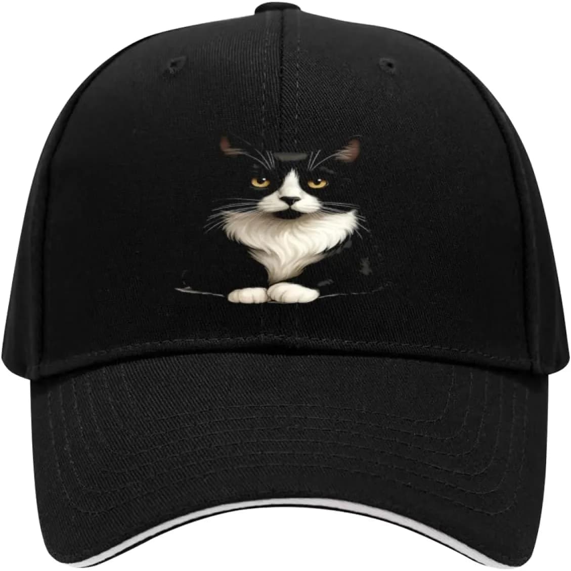 Cute Tuxedo Cat Hair Don’t Care Funny Pet Lover Messy Kitty Baseball Cap Men Trucker Hat Gift Women Dad Hat Sun Hat
