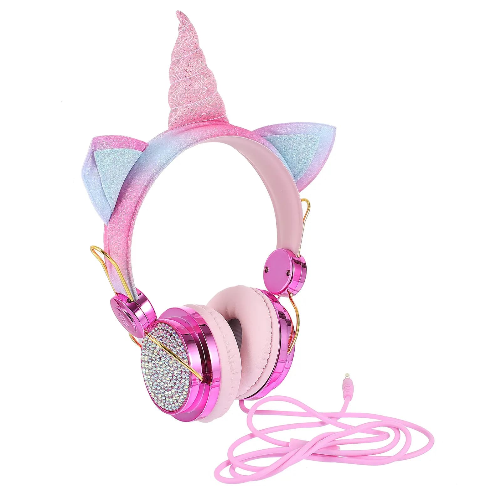 Cartoon Wired Over Ear Headset Adjustable Length 3.5mm Plug 108Db Volume Control Adult Gaming Headphone Pc Cellphone