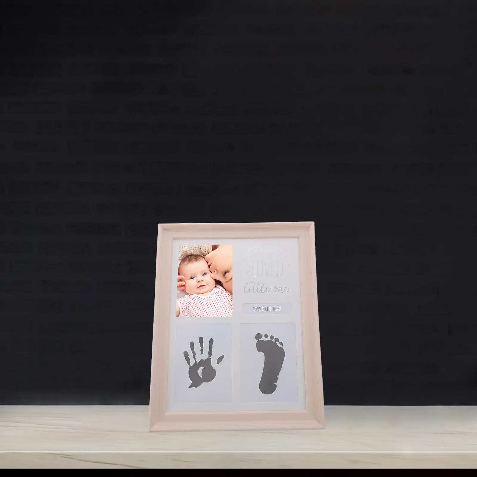 1Set Baby Footprint Keepsake Frame Ink Pad Newborn Baby Shower Gift Infant Handprint Infant Handprint Picture Frame