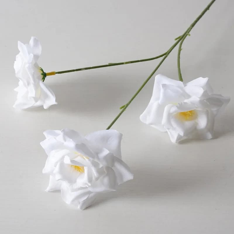 White Silk Flower Bouquet Rose Hydrangea Artificial Plant Ornament For Wedding Table Home Ceiling Office Room Decor