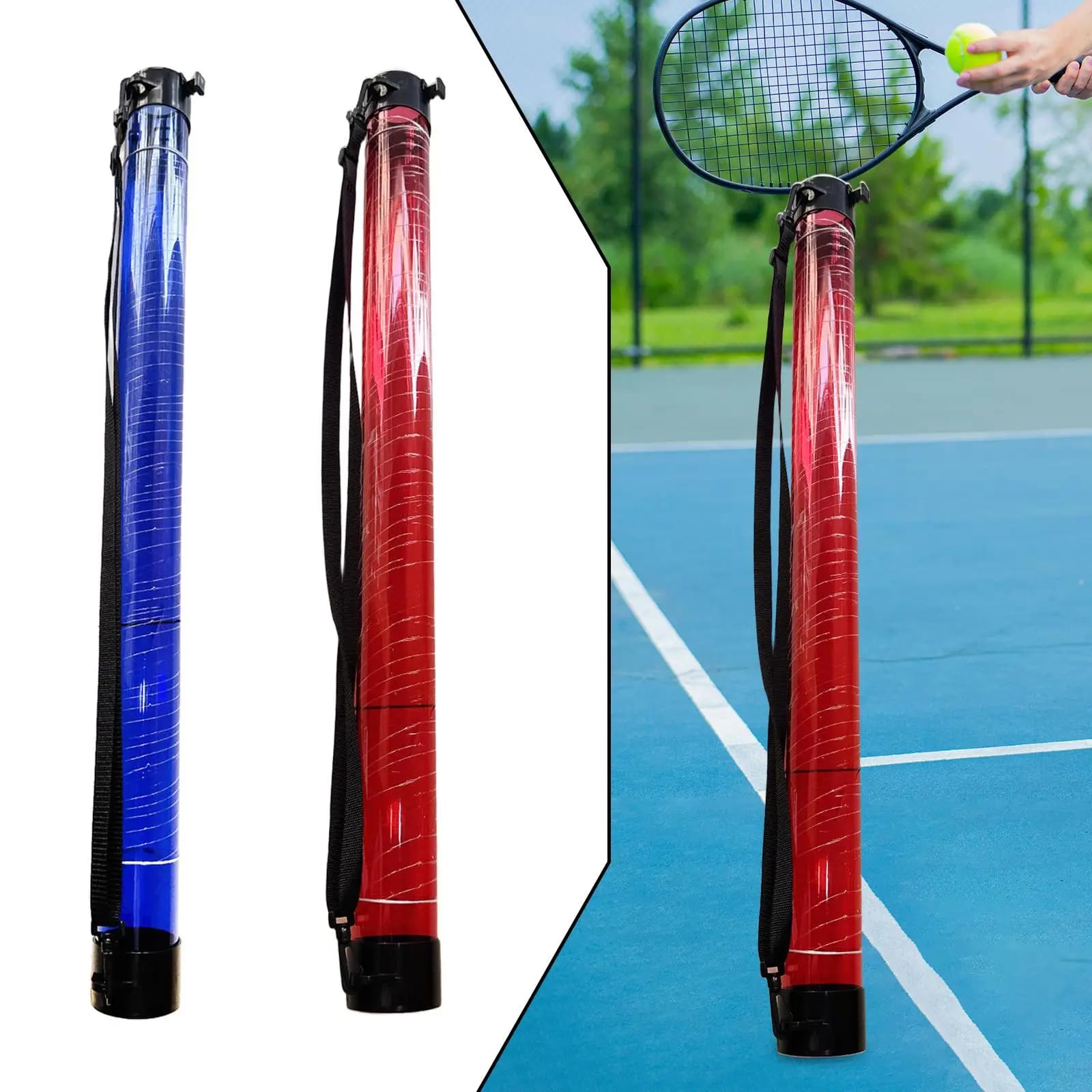 Raccoglitore di palline da tennis da uomo all'aperto con tracolla raccoglitore di palline da pickleball