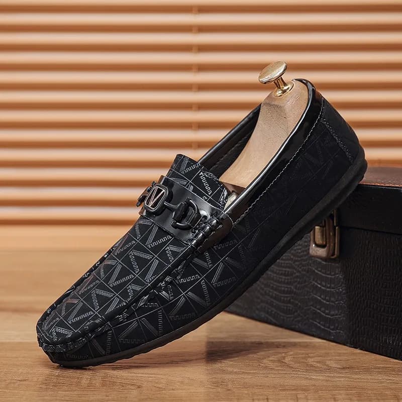 Mocassini di lusso da uomo, scarpe casual in flocato, scarpe da guida slip-on firmate