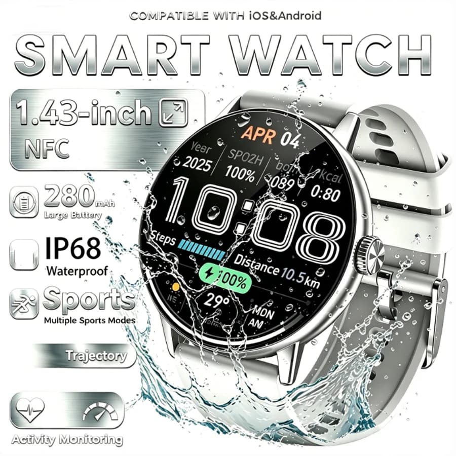 Nuovo Smartwatch 2026 con Visione 3D Surround, App Mappe Integrata, Ampia Memoria da 4GB, Album Fotografico Integrato e Cuffie TWS