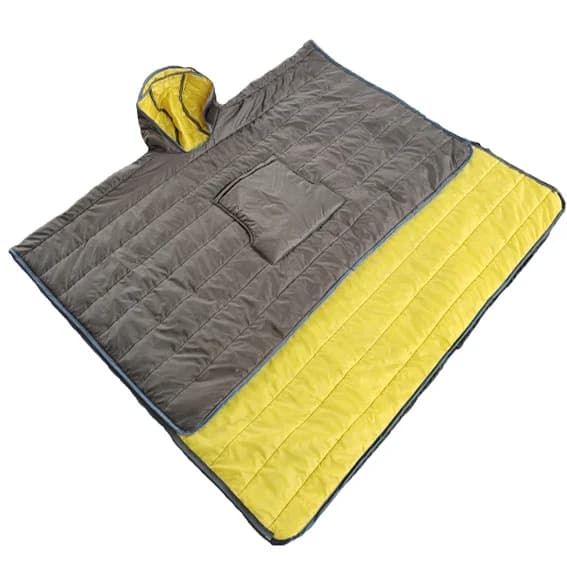 Coperta con Cappuccio Indossabile, Poncho, Mantella Calda per Campeggio all'Aperto, Sacco a Pelo per Adulti