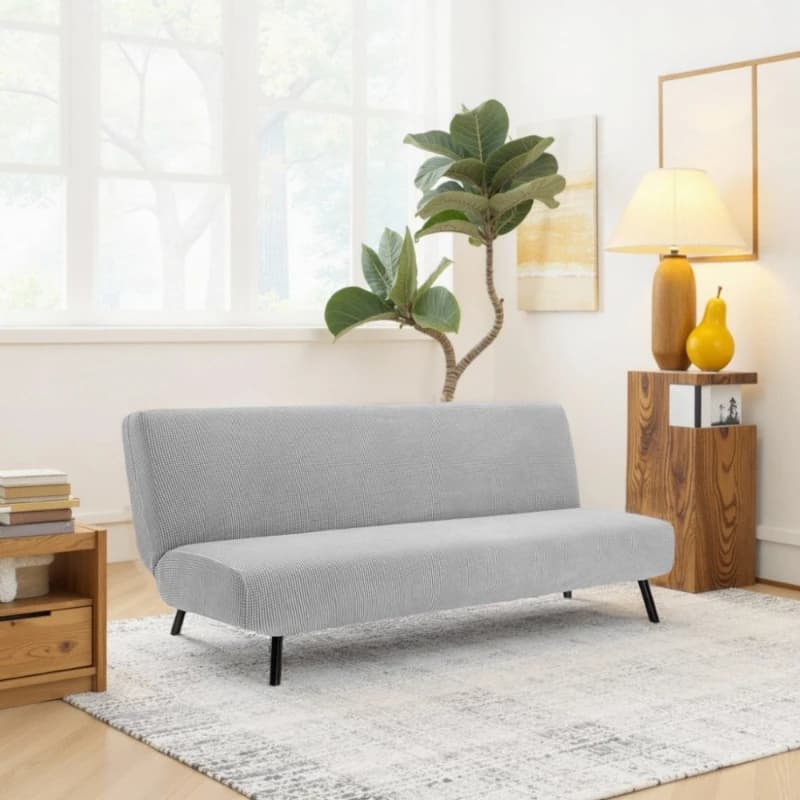 Foldable cover without armrests Cover in total cover fabric Protector for elastic polyester seats Solid color resistant to stains
