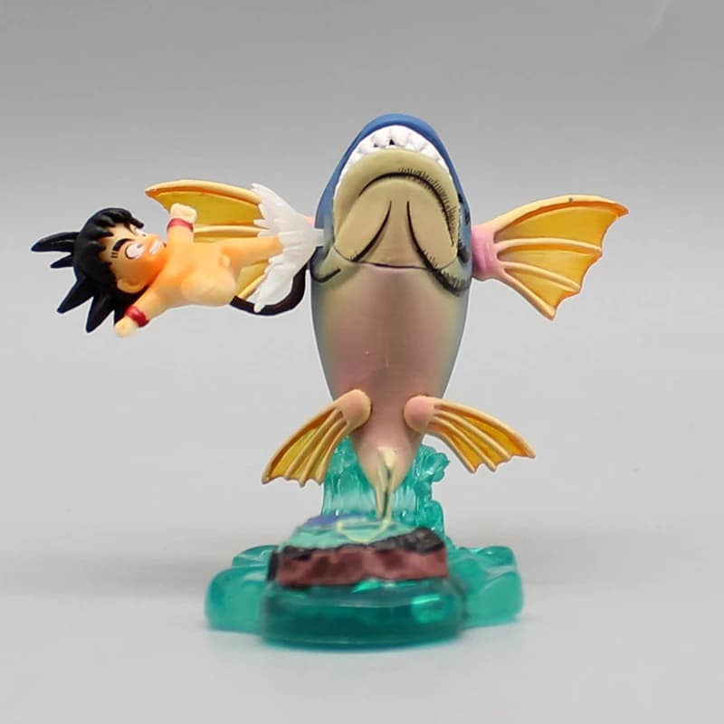 6 cm Dragon Ball Infanzia Goku Kick Fish Anime Action Figure Modello Collezione di statue Decorazione del desktop Ornamento Giocattoli Ragazzi Regali