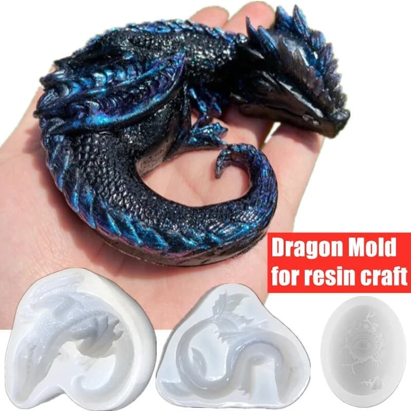 3 stili specchio sonnolento drago dinosauro drago di mare uovo stampo in silicone per artigianato in resina stampi in resina epossidica fai da te decorazione in silicone