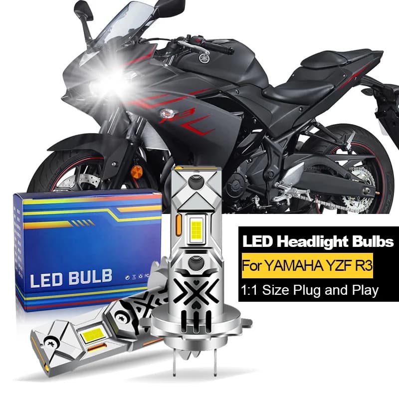 1/2Pc Canbus Per YAMAHA YZF R3 2014 2015 2016 2017 2018 LED Faro Del Motociclo Alto/Basso H7 12V 20000LM 60W Bianco Plug-and-Play