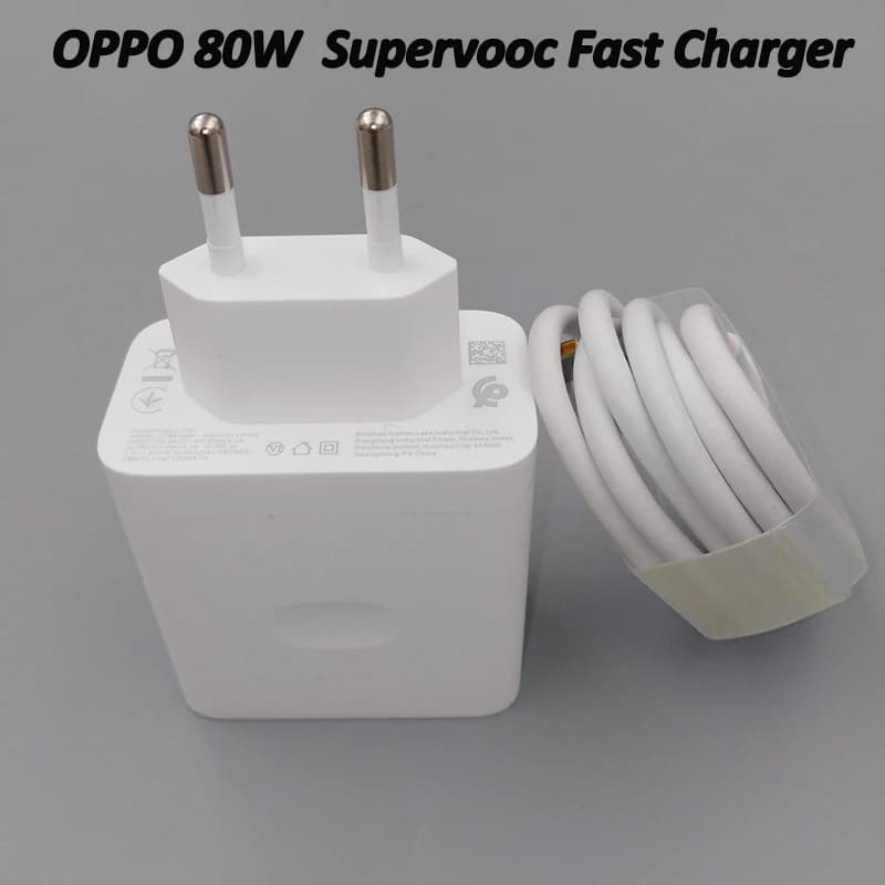 OPPO Supervooc Caricatore 80W EU US Adattatore di alimentazione a ricarica rapida Cavo USB tipo C per OPPO Reno 13 12 11 Pro + Trova X8 X7 X6 Pro Ace2