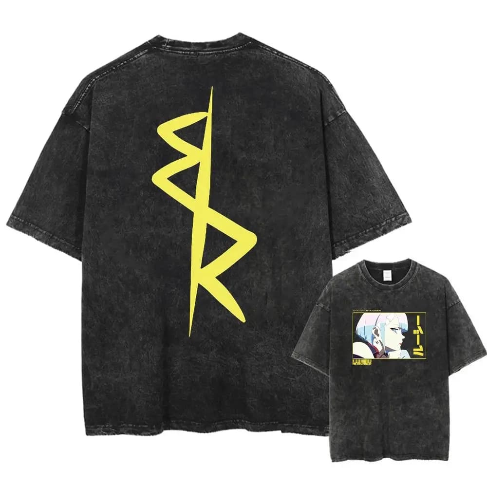 Y2k Tshirt Men Clothing New in Top & Tees Mens T-Shirt Camisetas Anime Cyberpunk Acid Vintage Washed Tee Shirt Homme 61343