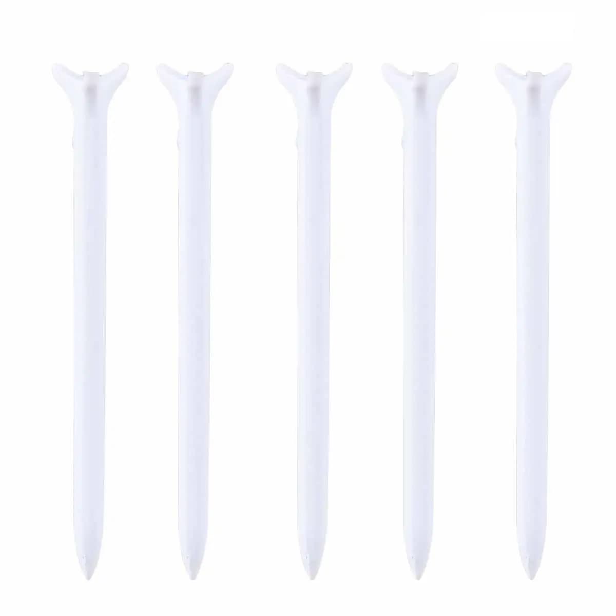 25 Pezzi Tee da Golf Bianchi Leggeri in Plastica PP Compatti Portatili Ausilio per Allenamento Accessori per Golf Indoor e Outdoor