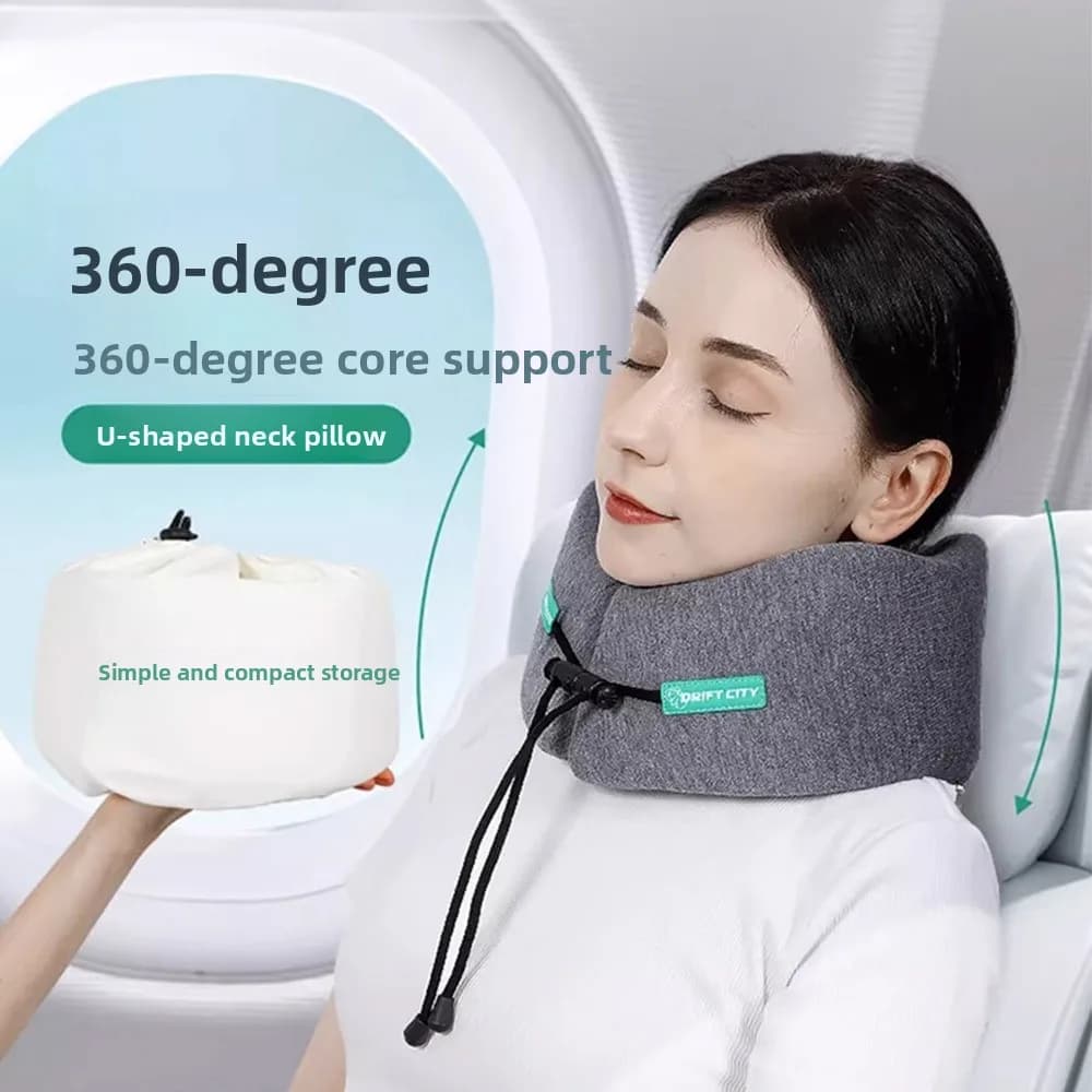 Cuscino da Viaggio a U in Memory Foam, Cuscino Portatile per Studenti, Cuscino per il Supporto del Collo, Nuovo Modello con Design Traspirante