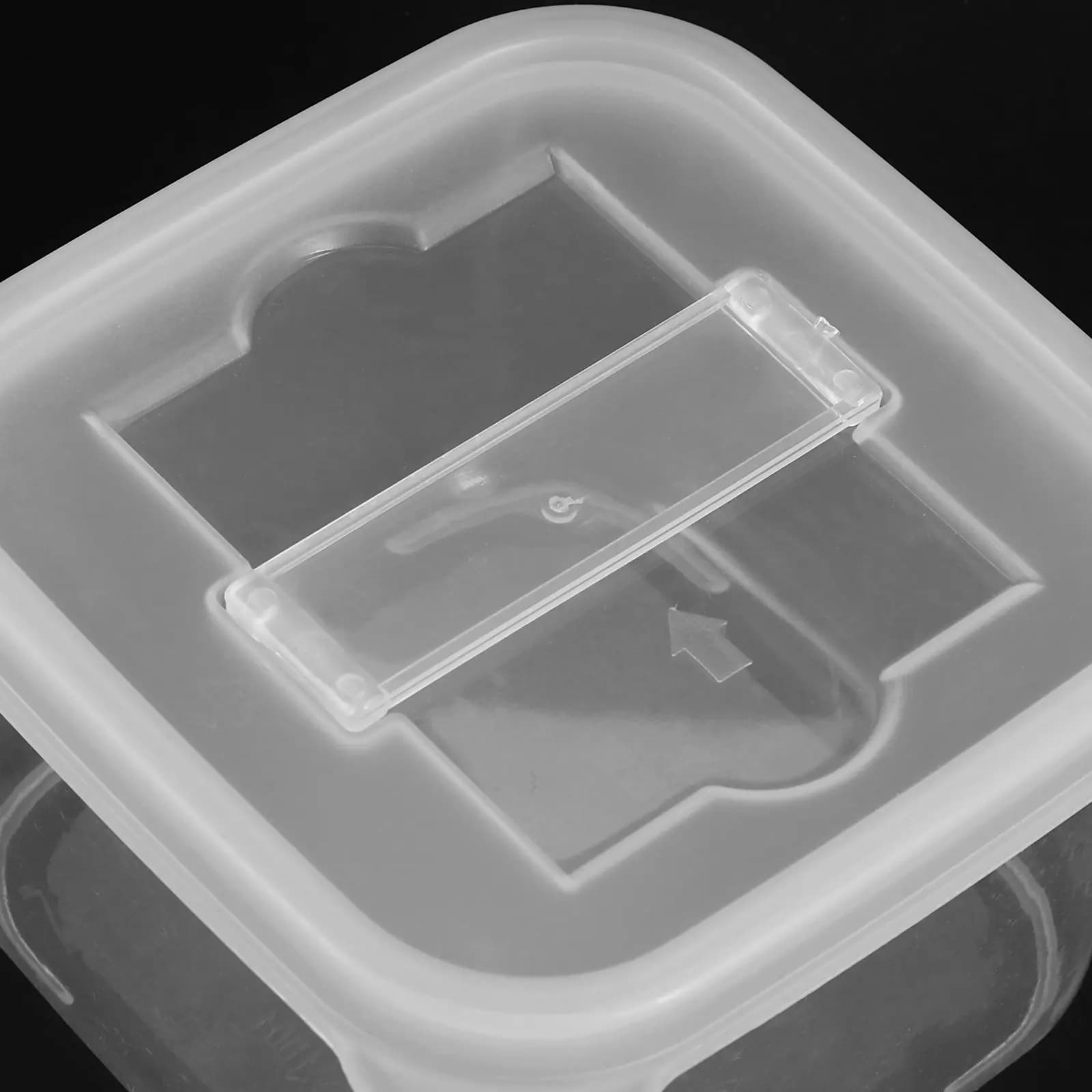 Contenitori per campioni da laboratorio da 4 pezzi, mini scatole per campionamento alimentare, custodie in plastica trasparente con coperchio e portaetichette per organizzatori per la conservazione di alimenti e terreno