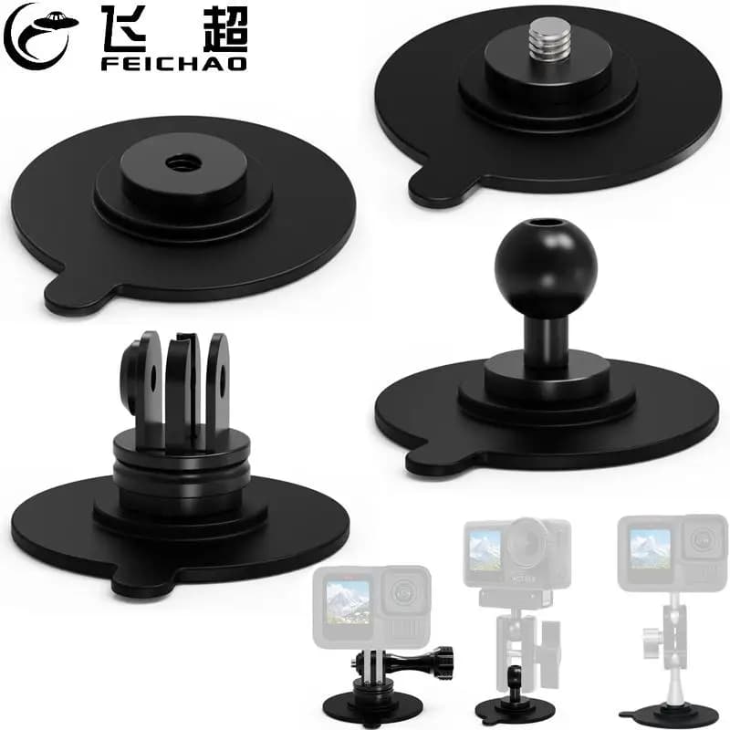Car dashboard sticker 1/4" / Flexible adhesive suction cup for mounting on ball head for smartphone accessories with action camera Gopro