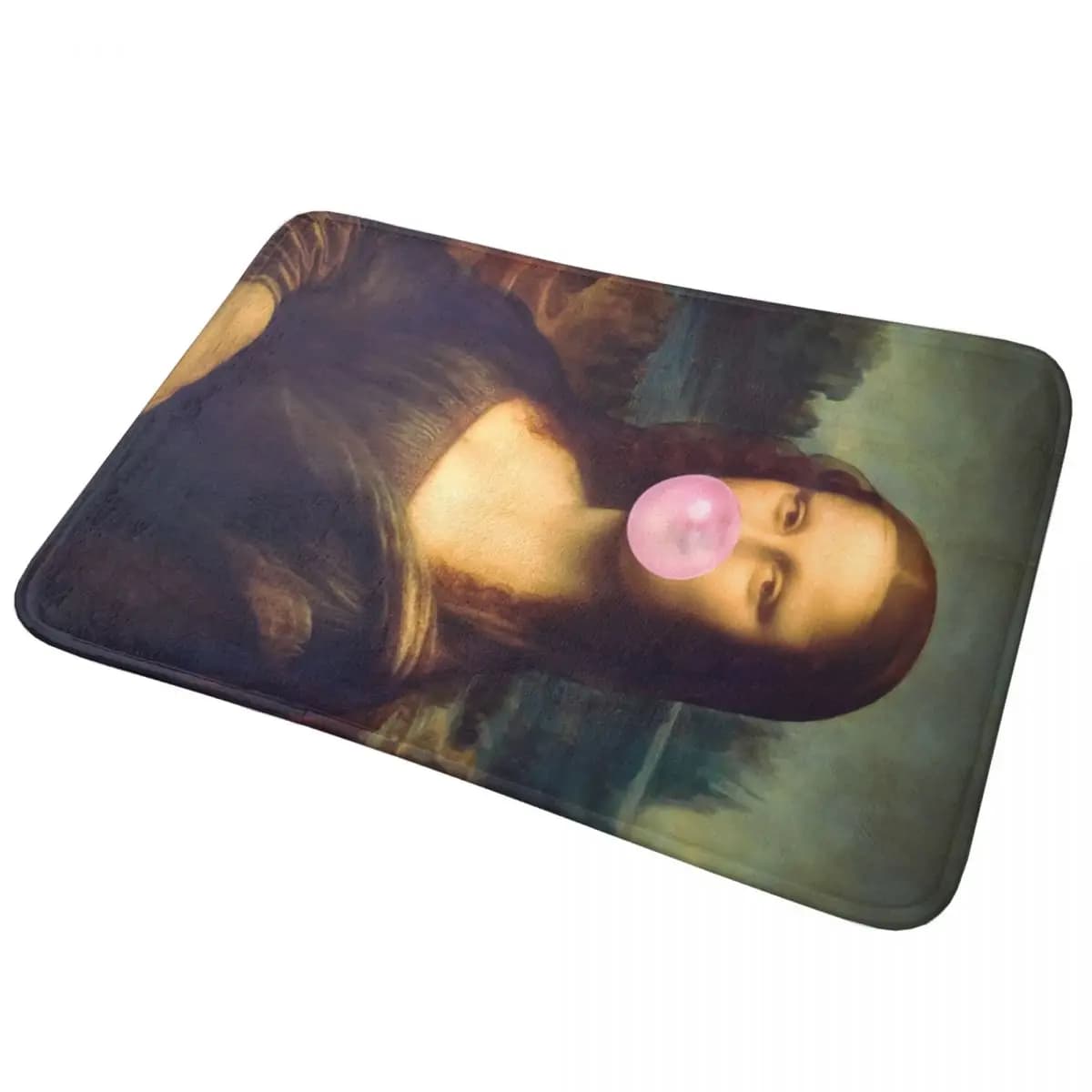 Mona Lisa Graffiti Pop Painting Ritratto moderno Zerbino antiscivolo moderno Tappeto per tappetini per ingresso cucina