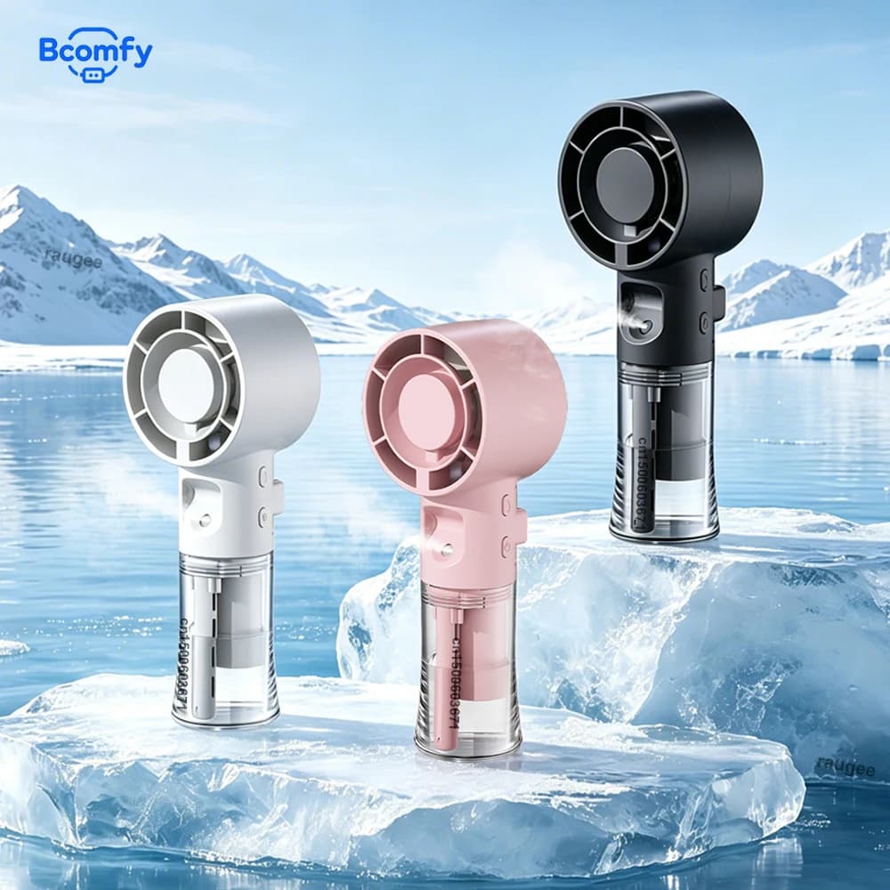 Portable Handheld Fan USB Mini Mist Fan Rechargeable Turbo Hand Humidifier Fans Mini Personal Water Spray Fan for Outdoor Travel