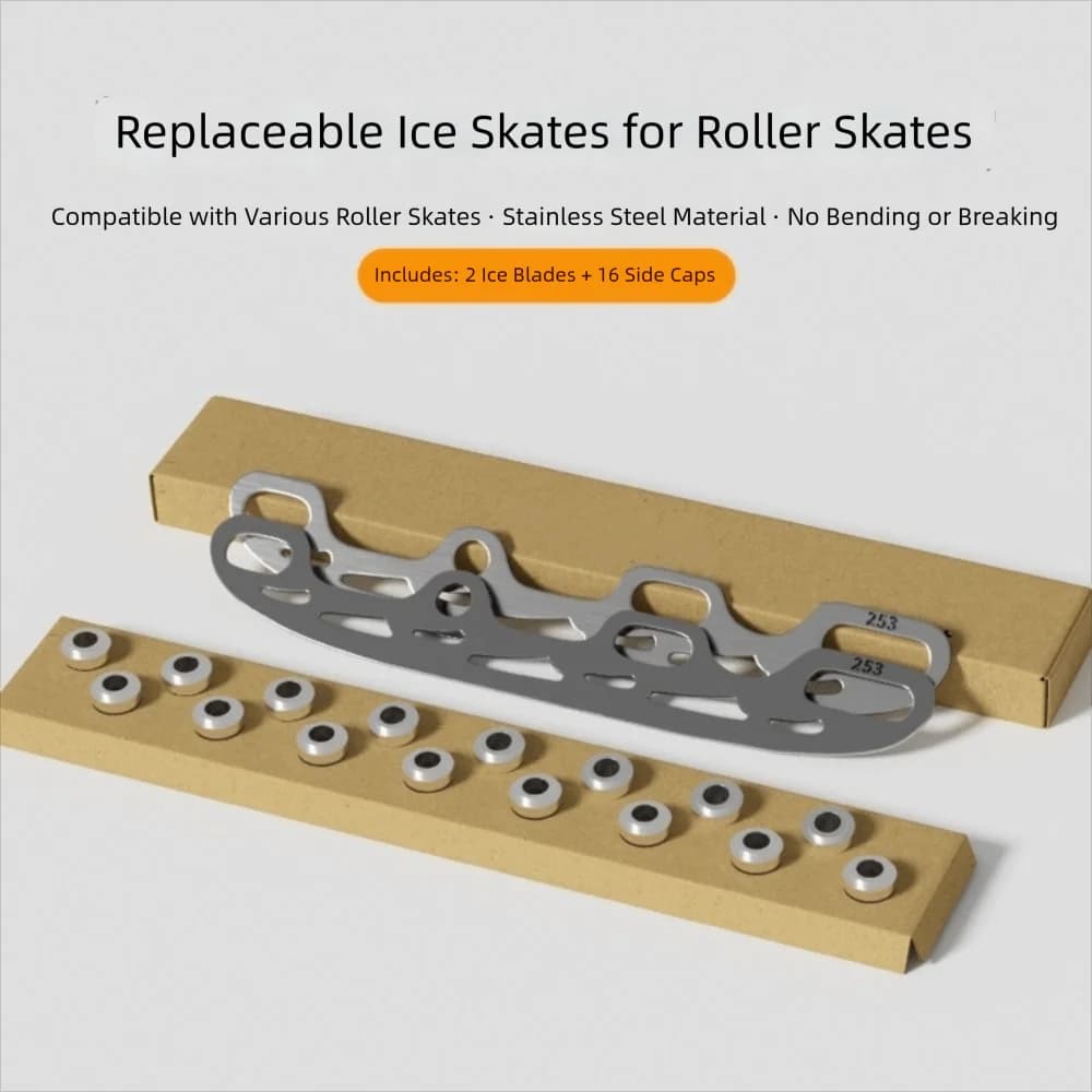 Stainless Steel Ice Skating Blade Interchangeable Silver Figure Skate Blade Thick 253/290MM Skate Shoes Blade Winter Sports