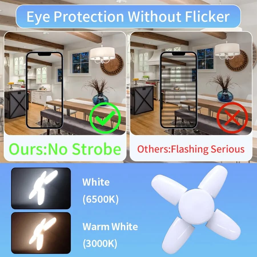 E27 AC 85-265V/220V Foldable LED Light Lamp for garage warehouse
