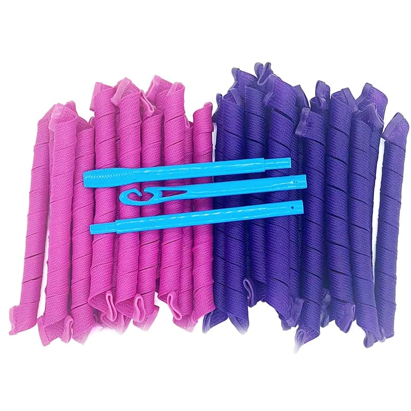 Set di bigodini per capelli senza calore Crea riccioli a spirale rimbalzanti senza danni al calore Ganci sicuri e facili da usare per un kit di styling senza sforzo