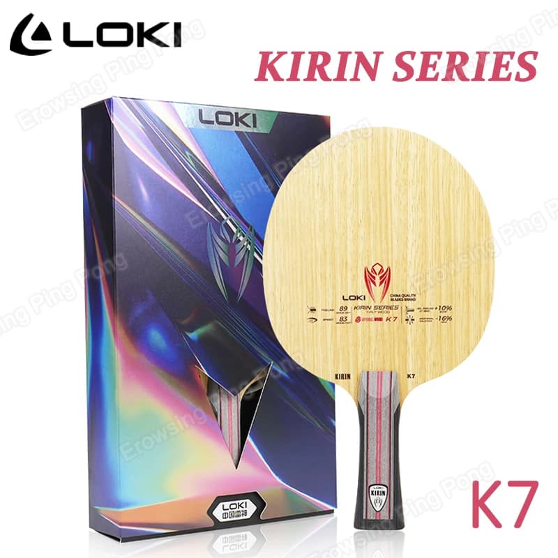 Racchetta da Ping Pong LOKI K7, 7 Strati in Legno Puro, Attacco Veloce OFF+, per Tutti i Giocatori FL/CS 80-85g