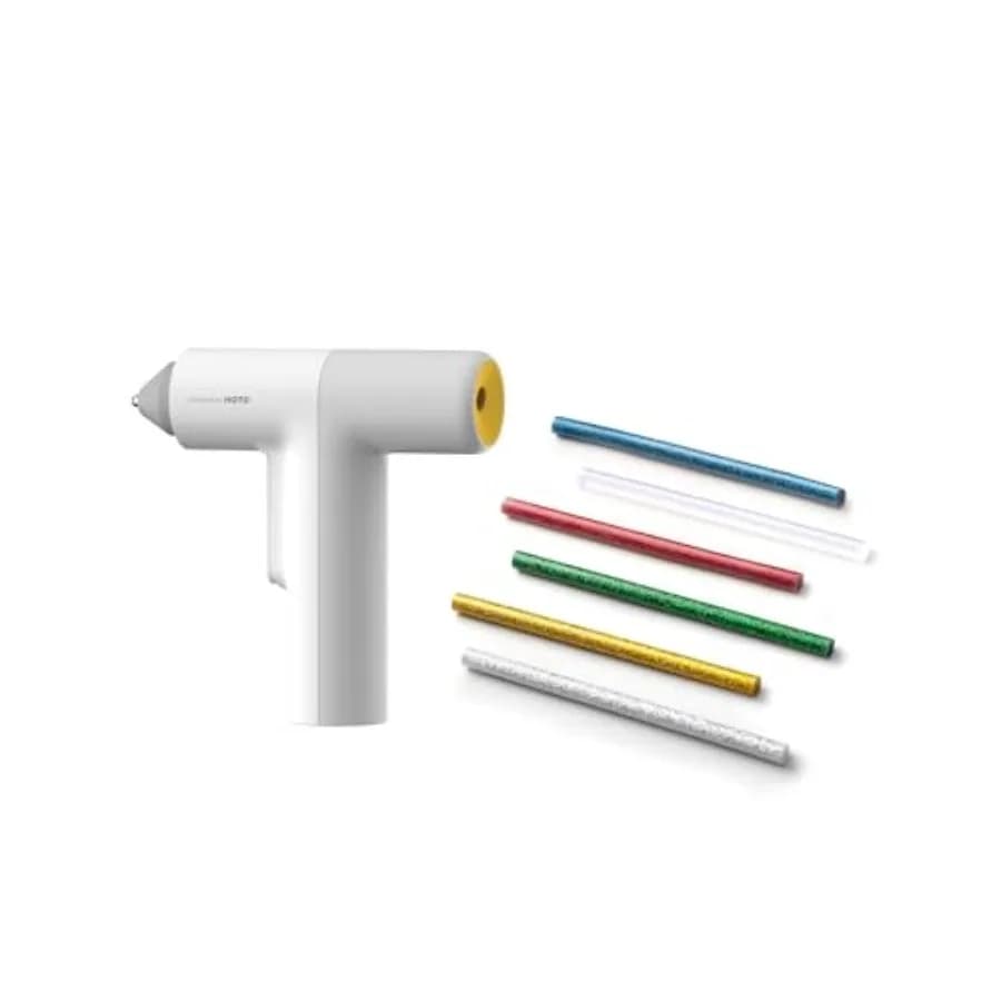 Pistola per colla a caldo Easyflow - 60 mini stick di colla colorati, riscaldamento rapido in 30 secondi, 3000mAh, ricaricabile USB-C, spegnimento intelligente, controllo della temperatura intelligente