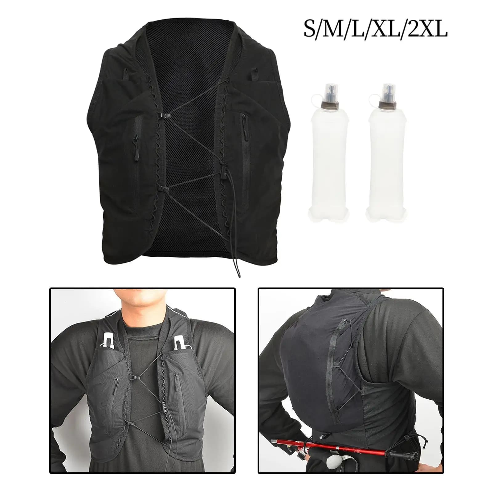 Outdoor Sport Hydration Vest Waterproof Backpack Adjustable Running Gear with Pockets for Climbing Camping Cycling