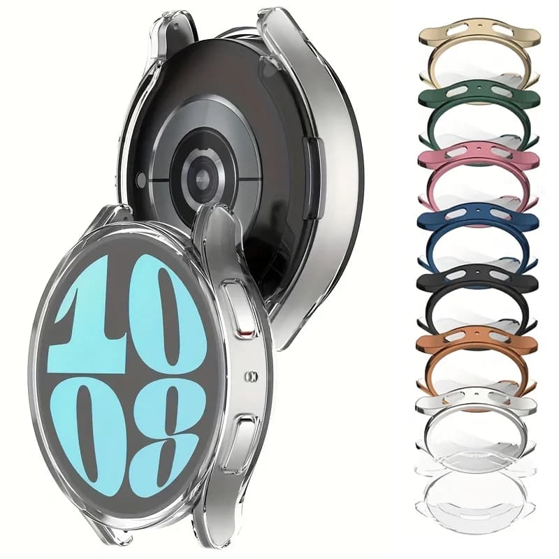 Nuovo Placcatura Custodia in TPU per Samsung Galaxy Watch 4 5 6 7 40mm 44mm Copertura Della Protezione PC Paraurti Protezione Dello Schermo Accessori