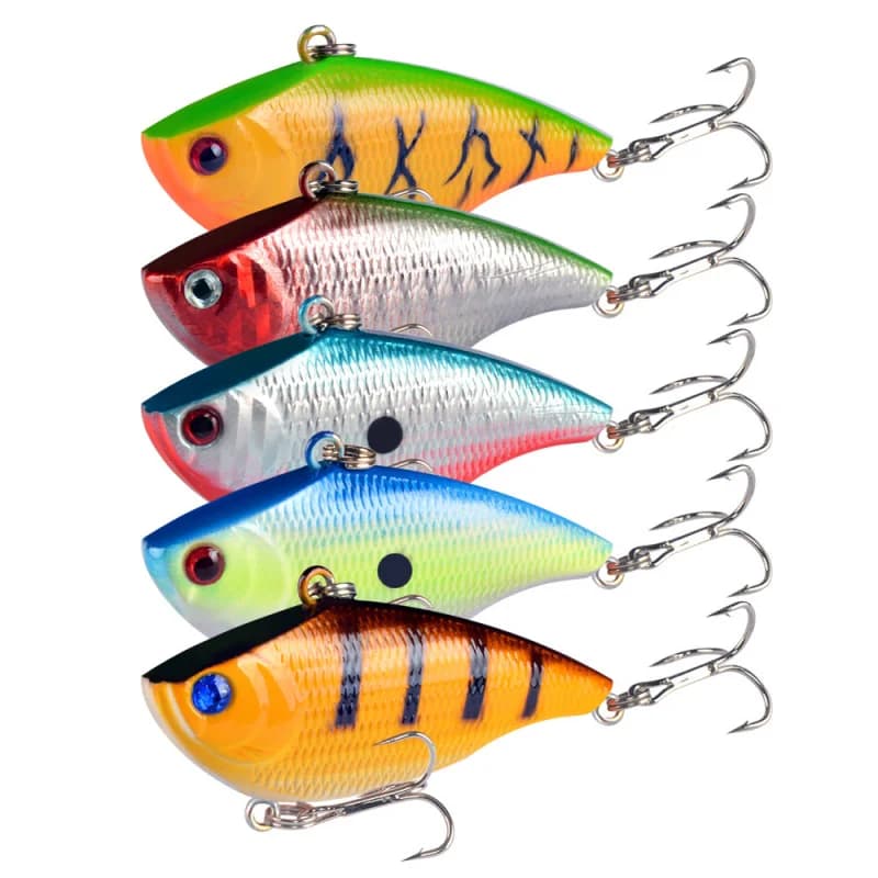 Esca VibLure from 55mm 10 Grams, Esca Dura Artificial in Plastic with Oscillating Lip, Imitation of Mandarin Fish, Small bait Duration for Fishing
