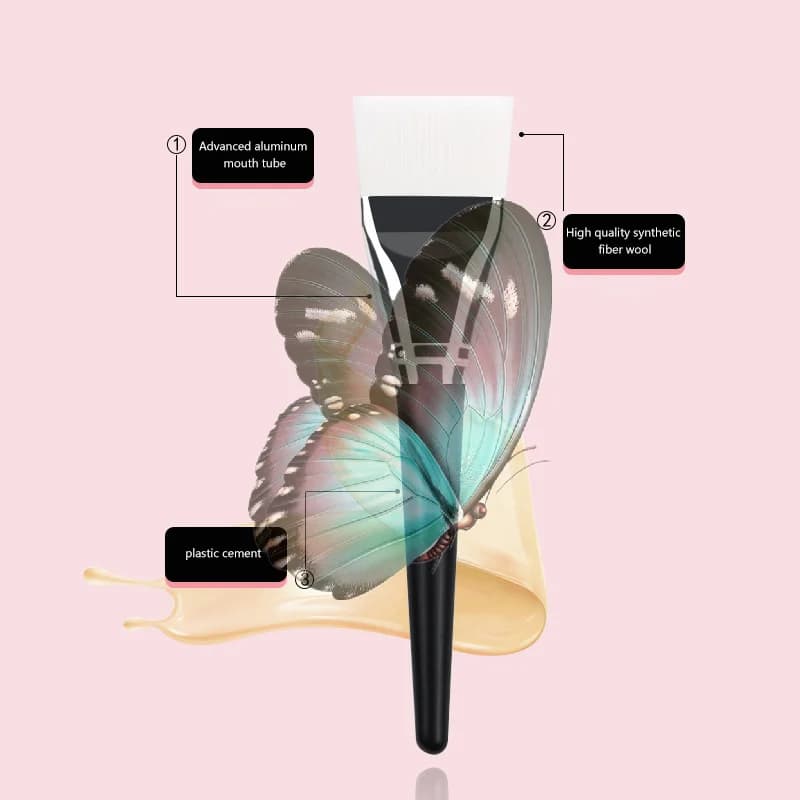 Flat Head Thin Facial Mask Brush White Soft Hair Body Application Brush Beauty Salon Specific Tool Foundation Make-up Brush