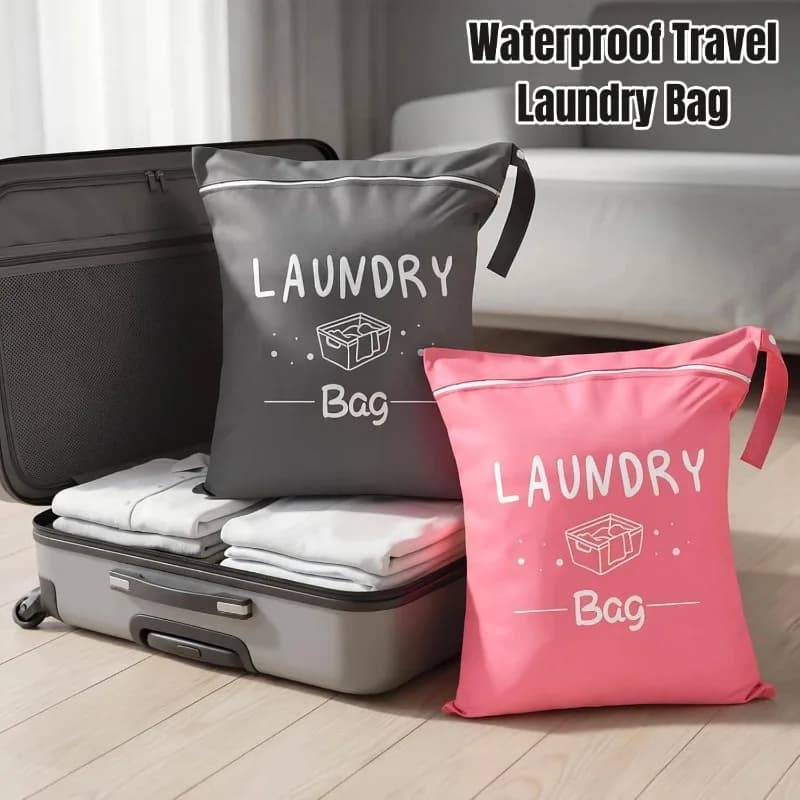 New Portable Dirty Clothes Storage Bag Oxford Waterproof Stain-Resistant Travel Laundry Bag With Adjustable Handle Zipper