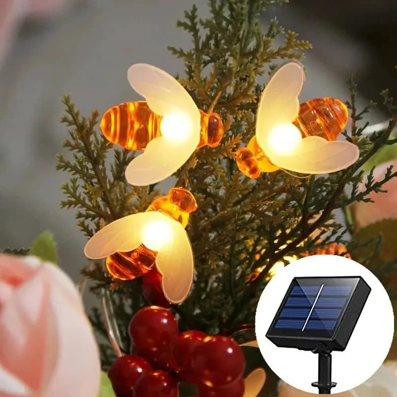 Luci a Stringa Solari LED a Forma di Ape, Decorazione per Giardino Esterno, Ghirlanda Solare per Feste e Matrimoni, Decorazione Ramadan 2026