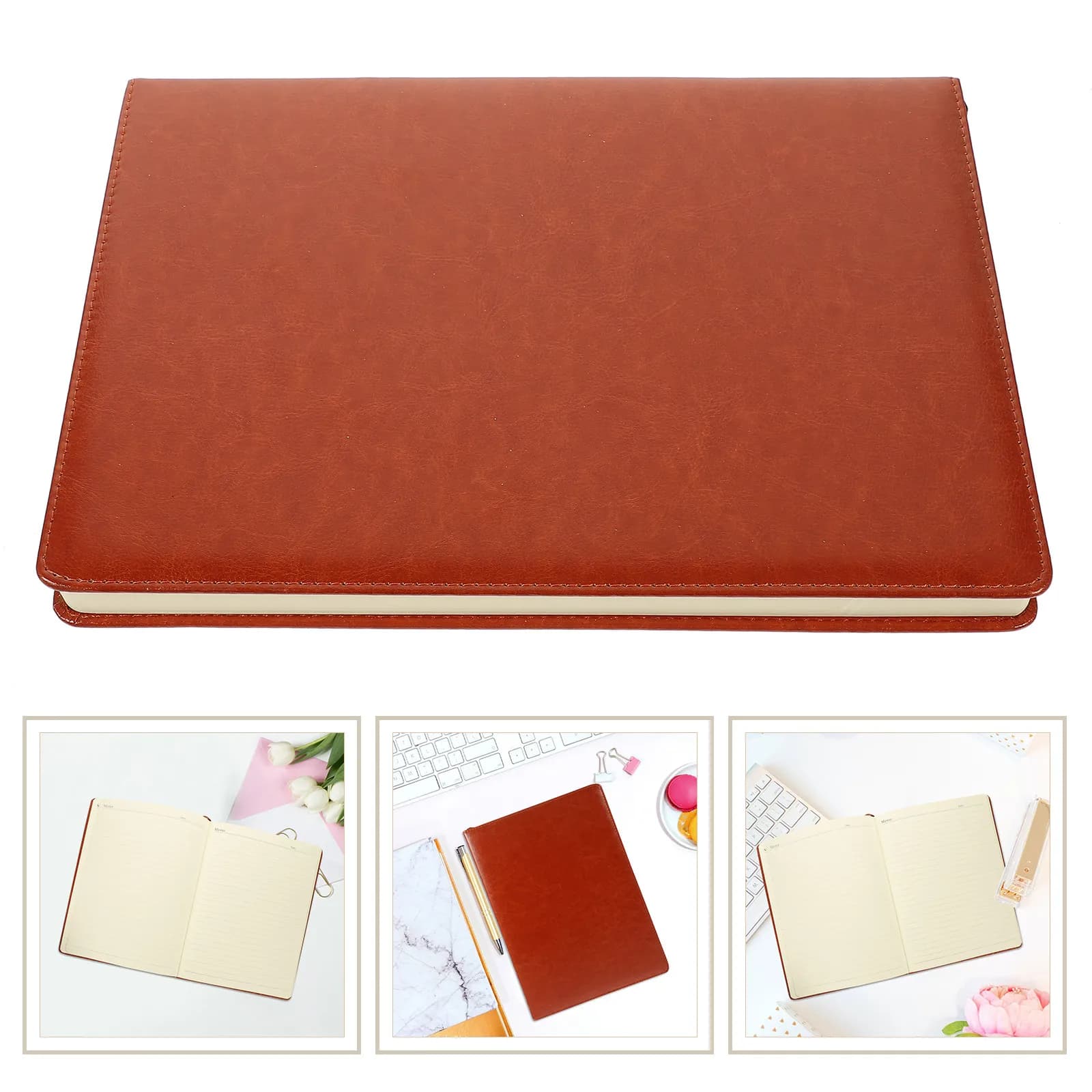 Agenda Premium A4 a Righe, Organizer Giornaliero con Copertina in PU, Carta Liscia per Scrivere, Blocco Note Portatile per Ufficio, Agenda Aziendale