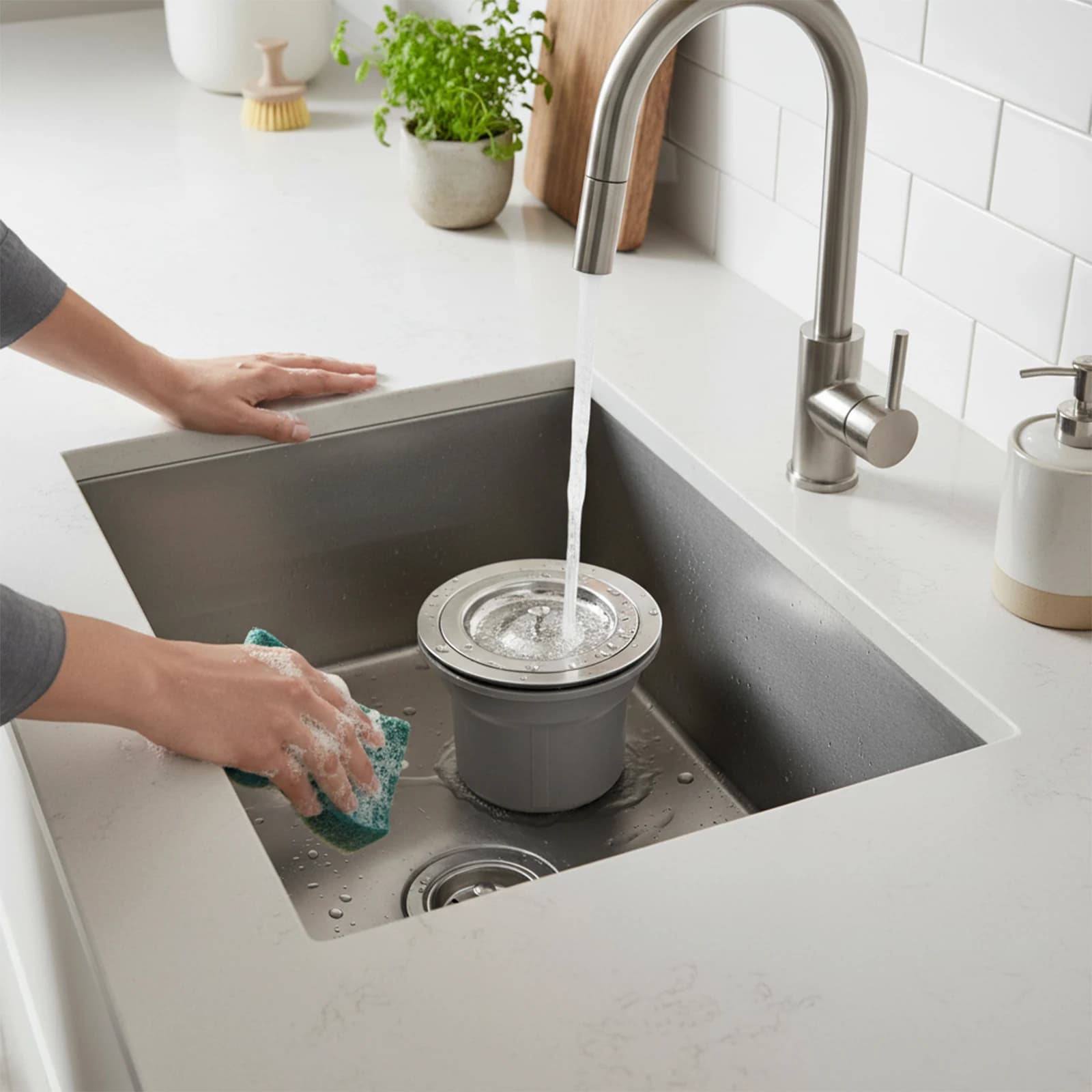 Filtro di scarico Cestello Scolapiatti Kit rifiuti Occupato Ambiente cucina Design efficiente Installazione senza problemi Ristrutturazione cucina