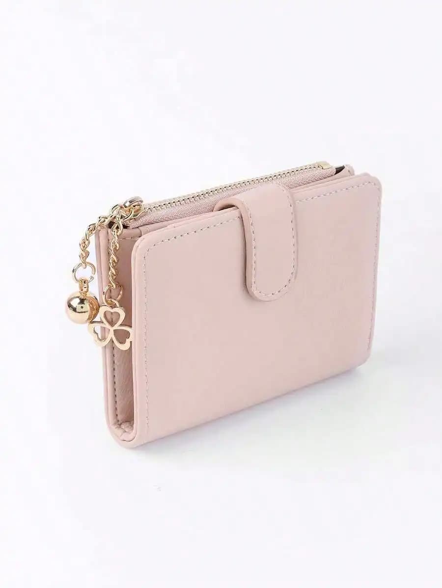 Portafoglio da Donna Piccolo a Doppia Piega con Cerniera, Leggero, Porta Carte di Credito e Contanti, Portatile, alla Moda, Moderno, Borsa a Mano da Lavoro, Portafoglio Piccolo