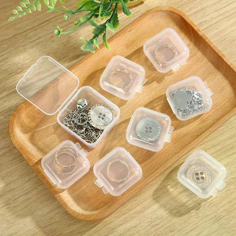 PP Storage Box Mini Transparent Plastic Case Container Square Rectangle Packaging Box For Jewellry Beads Small Items
