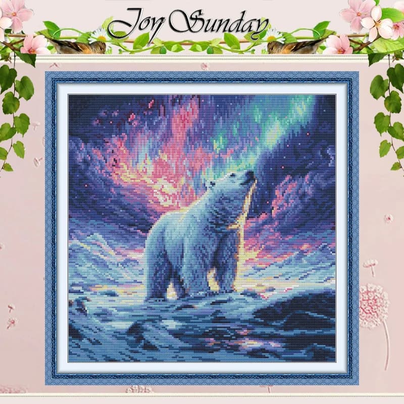 Polar Bear Animals Patterns Counted Cross Stitch Set DIY 11CT 14CT 16CT Stamped DMC Cross-stitch Kit Embroidery Needlework Gifts