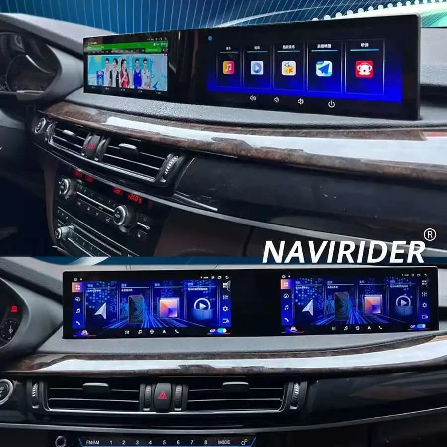 Schermo curvo da 21 pollici Android Car Radio GPS Lettore video multimediale per BMW Serie 5 F10 F11 X5 X6 NBT 2011-2017 Stereo CarPlay