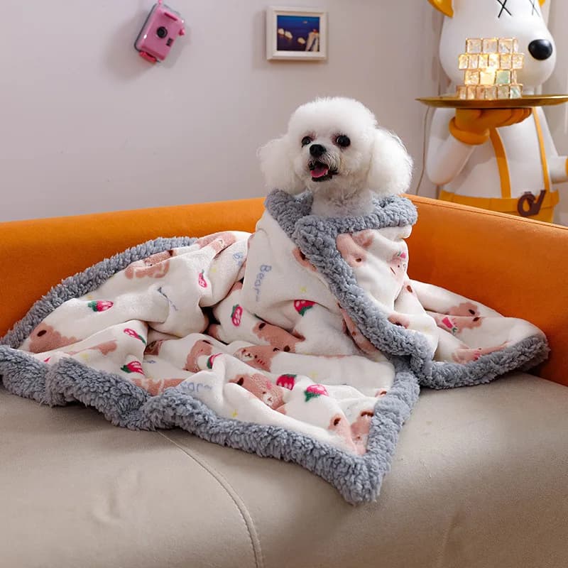 Dog blanket Double layer Quilt thickened Bearing Plush Cover for pets Dog sofa Beds for dogs Animal products Pet cap Zerbino