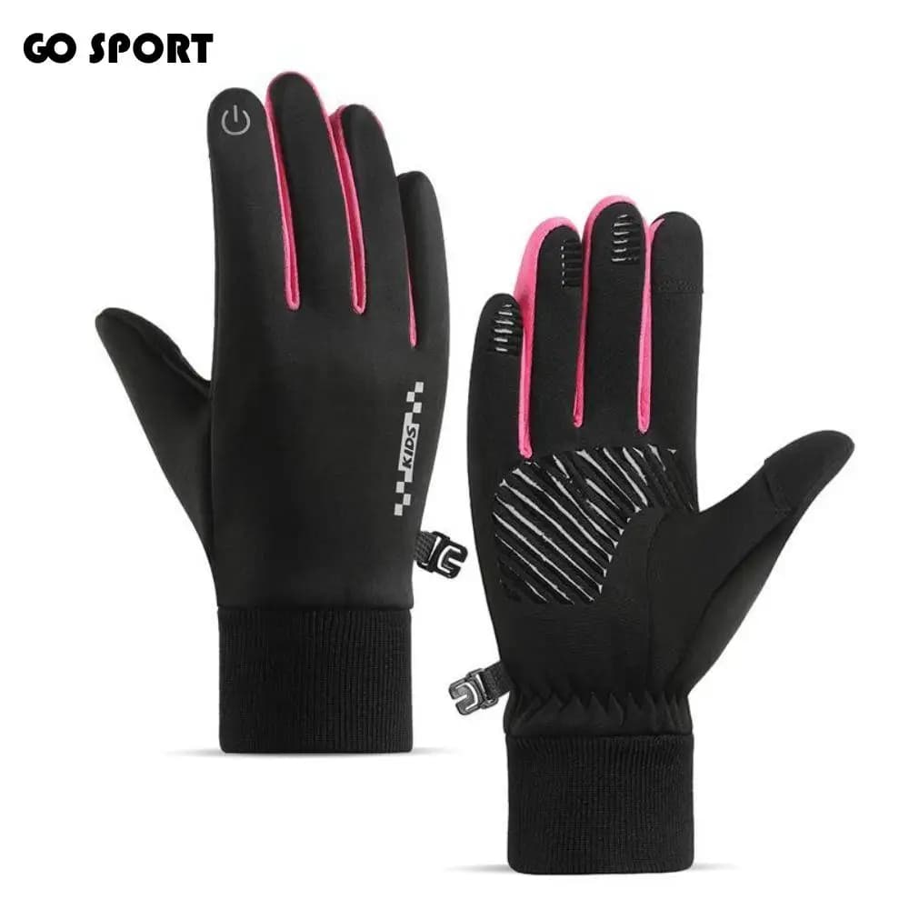 Bicycle Riding Gloves for Kids Winter Non-slip Kids Hot Gloves for Kids Non-slip Whole Swivel Reflects Touch Screen