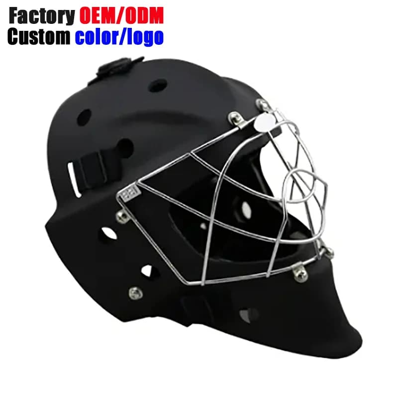Euro Standard EN ISO 10256 Casco protettivo sportivo approvato per PC Maschera da portiere per pattinaggio a rotelle per hockey su ghiaccio