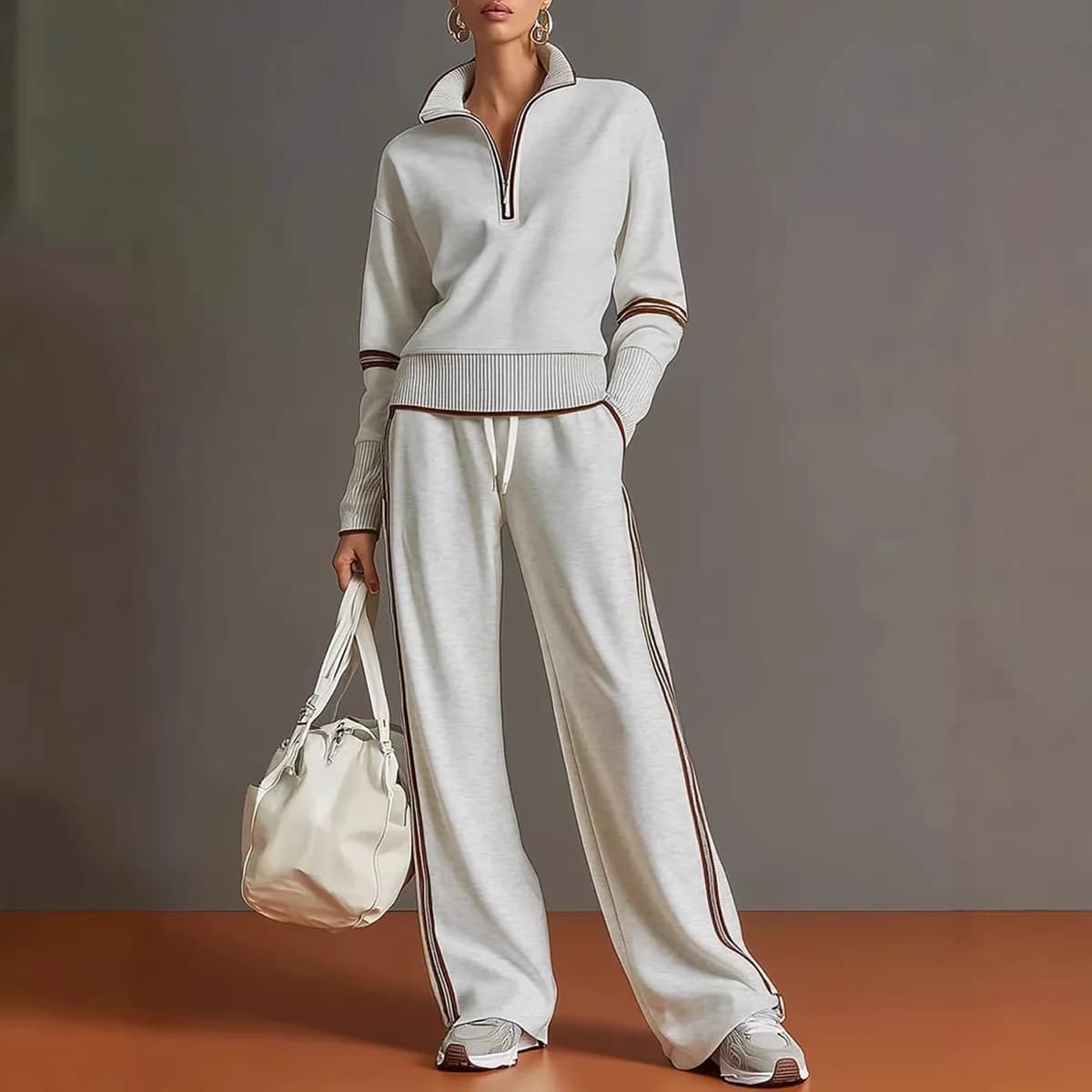 2026 Autumn New Pure Color Block Long Sleeve Sportswear Set Independent Station Cross-Border Long Pants Unisex Cotton Sweatshirt