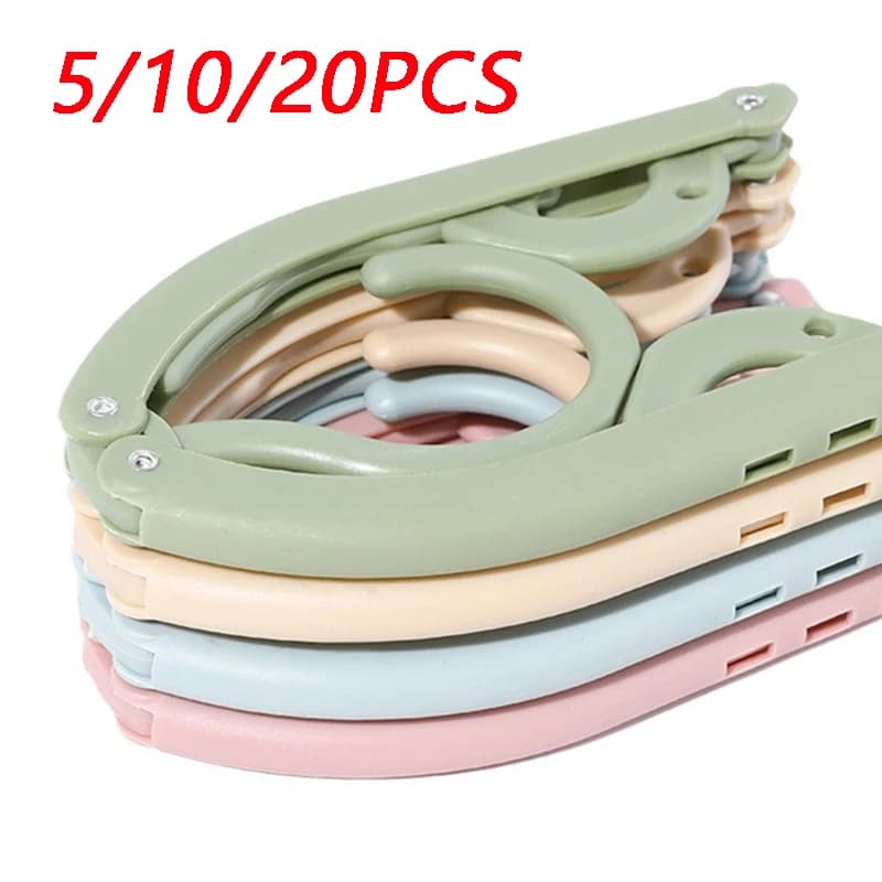 5/10/20 pieces plastic folding hangers anti slip style rivet hangers folding clothes drying portable space saving for travel