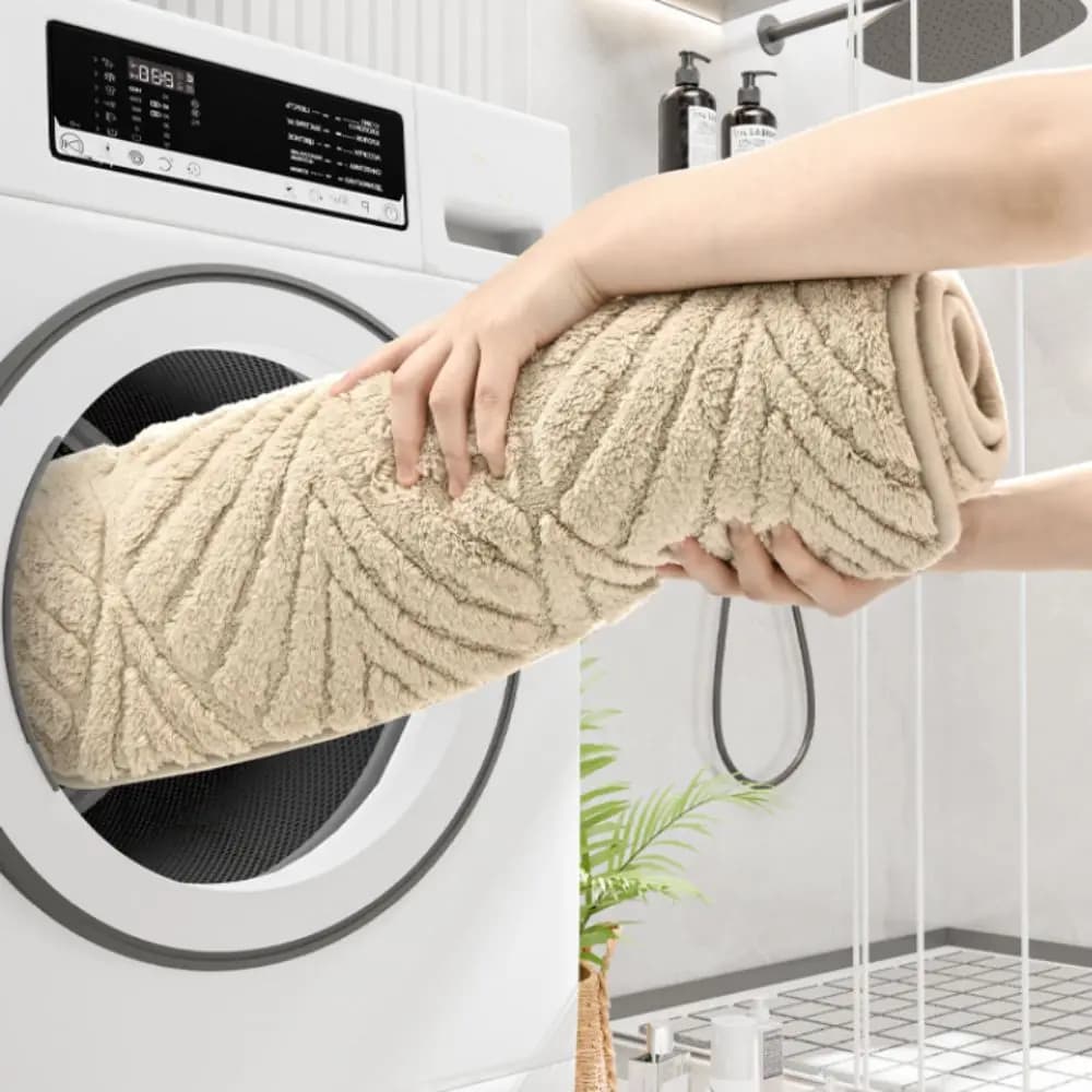 Tappetino da Bagno Jacquard Confortevole e Assorbente, Antiscivolo, Lavabile, Morbido e Spesso, per Doccia e Ingresso