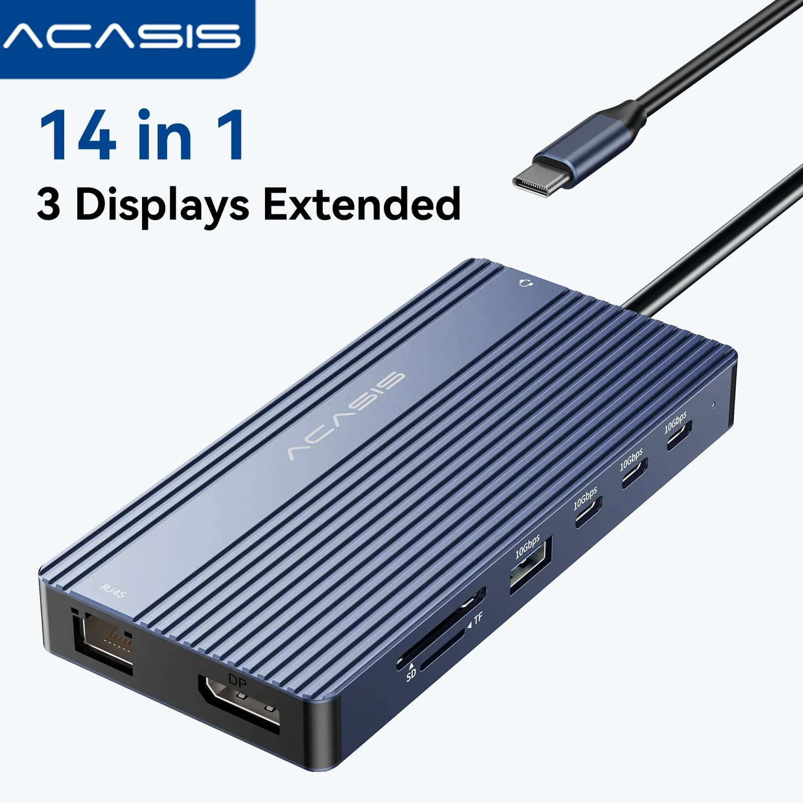 Acasis 14 in 1 USB-C Docking Station 4K 60HZ Resolution PD 100W Input 85W Output for Laptop