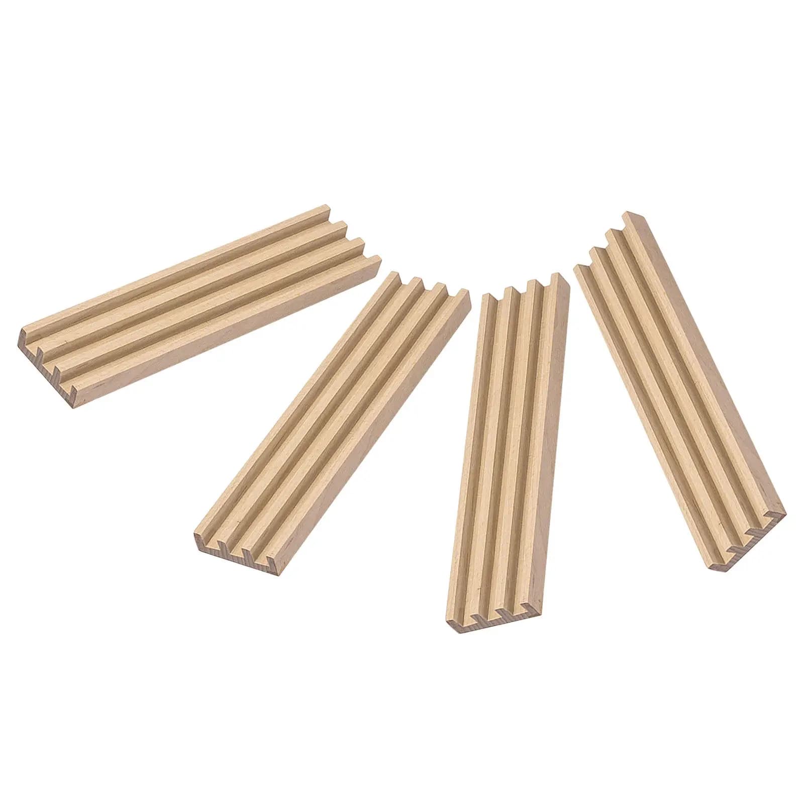 4Pcs Wooden Domino Racks Set Natural Base Stands for Mexican Train Board Game Tile Holders Tabletop Tray Organizer 25.4cm