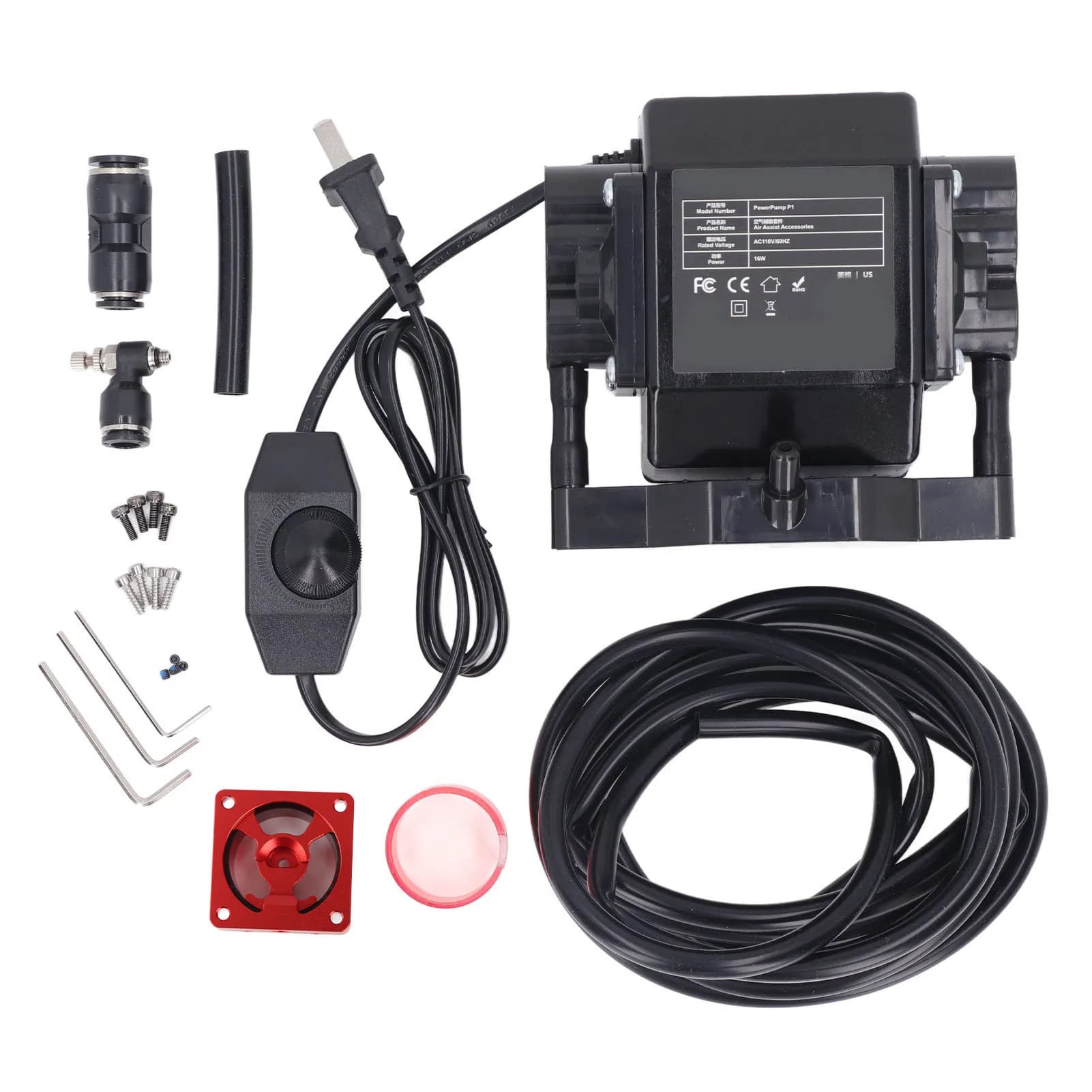 Air Assist Pump Adjustable Airflow Low Noise Air Assist Kit for Laser Engraving Cutting Machine Adjustable Air Assist Pump