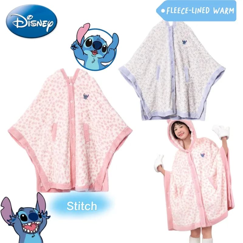 Disney Stitch Anime Modello Cartoon Carino Pile Ricamato Addensato Indumenti Da Notte Creativo Kawaii Ragazza Cuore Mantello Accappatoio Accappatoio