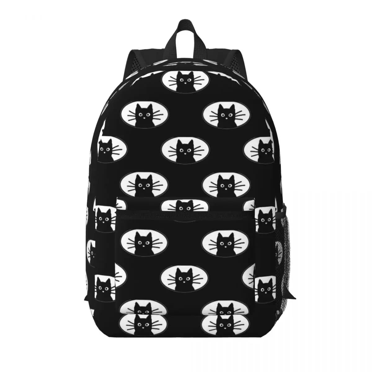Black Cat Fac Student Backpack School Bag Hiking Travel Daypack for Boys Girls Bookbag Shoulder Bags